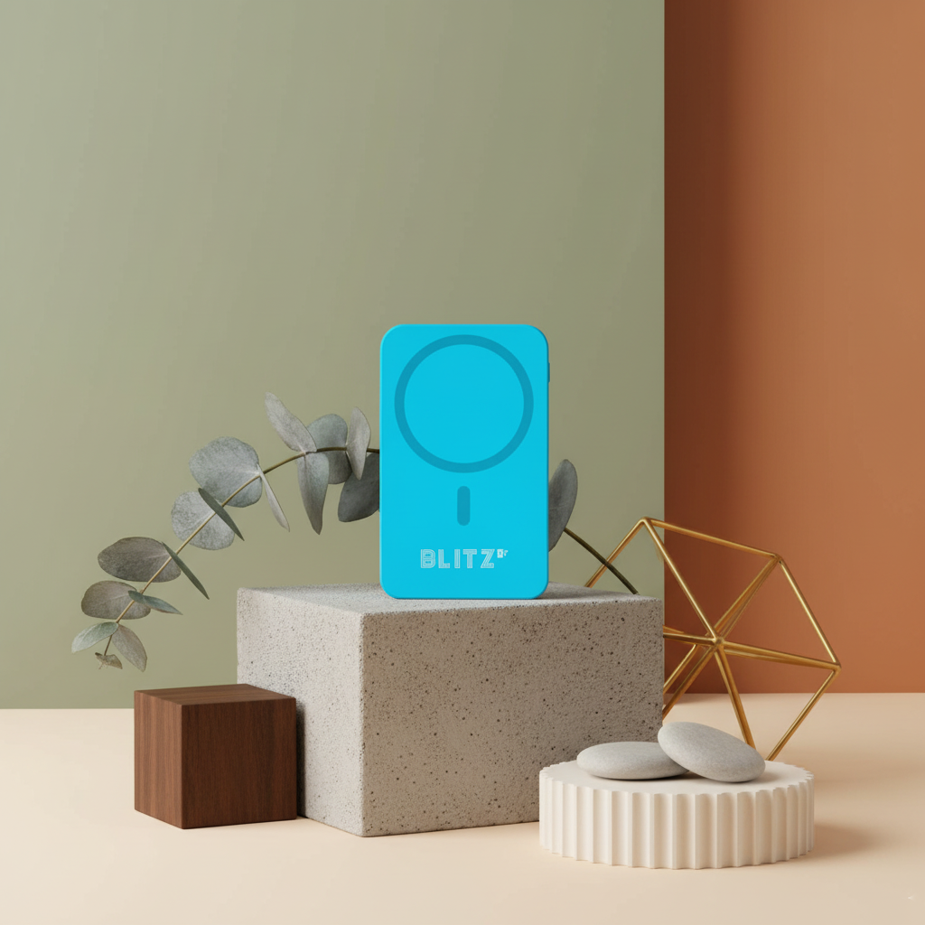 BLITZ Magnetic Wireless Power Bank with Built-in Cable